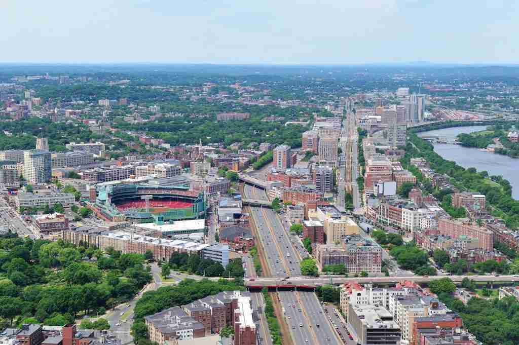boston city aerial view